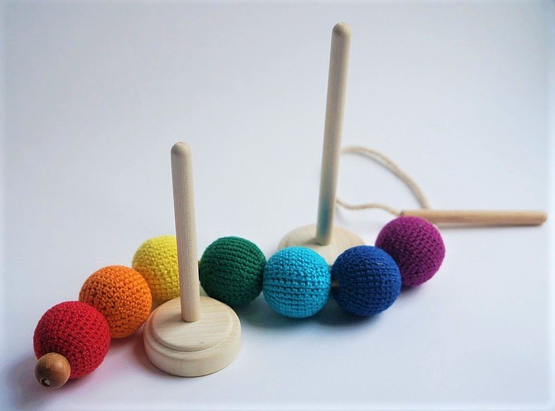 Набор: сортер, шнуровка, чашечки, колечки Nicolya